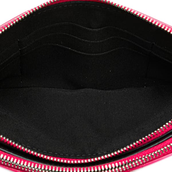 Pre-owned Chanel Bicolor Patent Double Zip Wallet on Chain Pink
