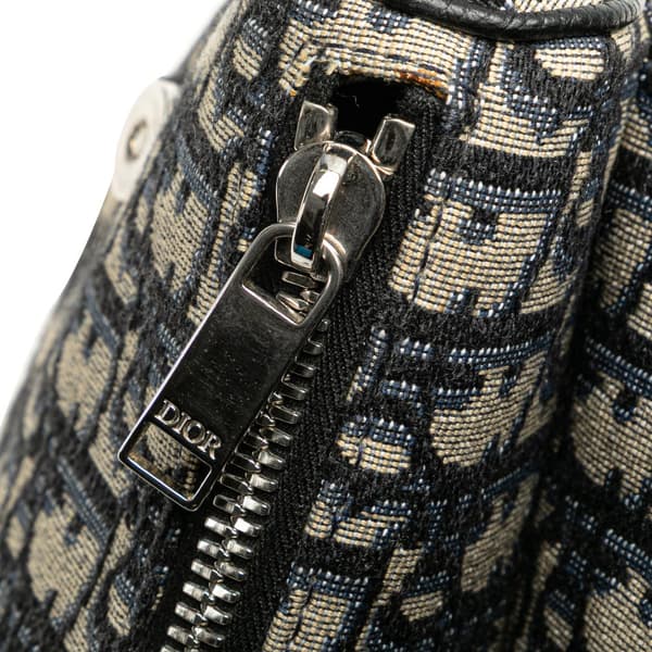 Pre-owned Dior Oblique Canvas Saddle Crossbody Blue