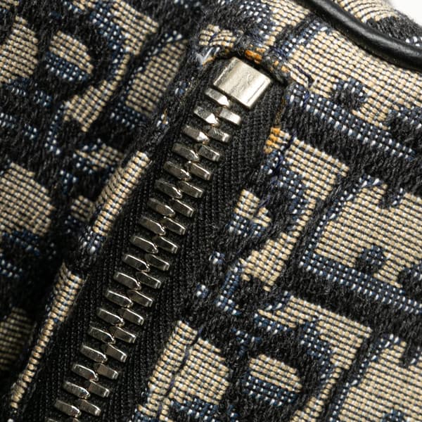 Pre-owned Dior Oblique Canvas Saddle Crossbody Blue