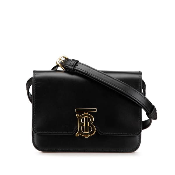 Pre-owned Burberry Mini Leather TB Crossbody Black