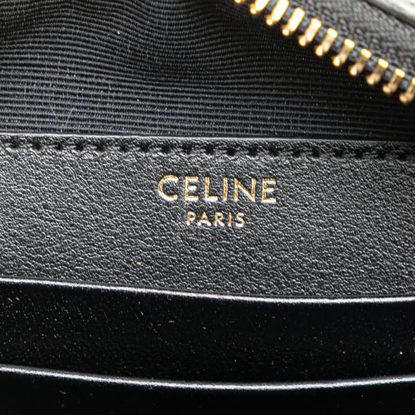 Pre-owned Celine Quilted Calfskin C Charm Crossbody Black
