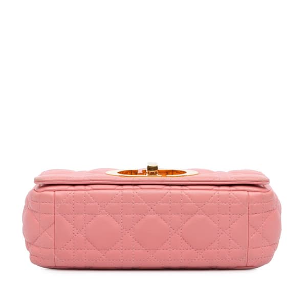 Pre-owned Dior Small Grained Calfskin Cannage Caro Bag Pink