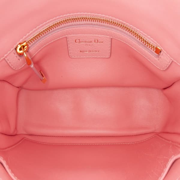 Pre-owned Dior Small Grained Calfskin Cannage Caro Bag Pink
