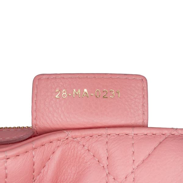 Pre-owned Dior Small Grained Calfskin Cannage Caro Bag Pink