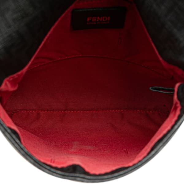 Pre-owned Fendi Zucchino Spalmati Crossbody Black
