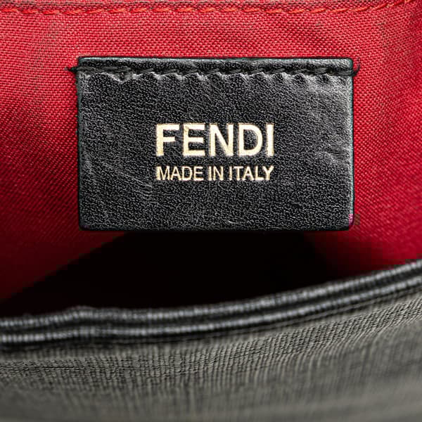 Pre-owned Fendi Zucchino Spalmati Crossbody Black