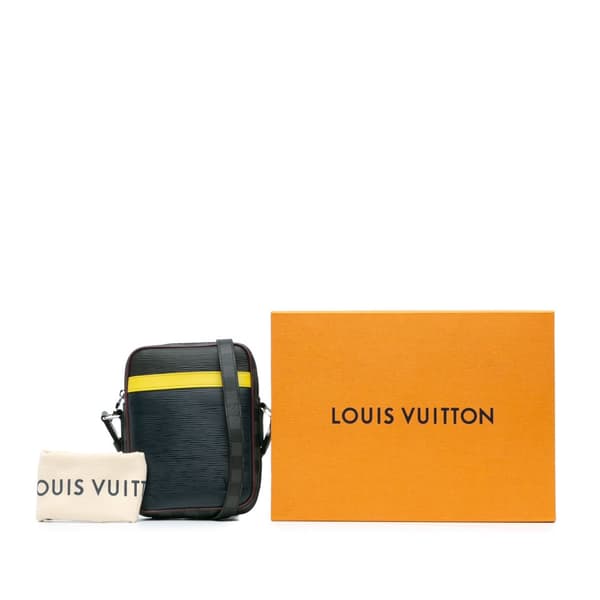 Pre-owned Louis Vuitton Epi Damier Graphite Danube Slim Black