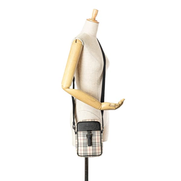 Pre-owned Burberry House Check Canvas Crossbody Brown