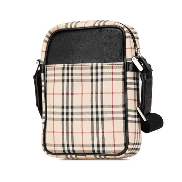 Pre-owned Burberry House Check Canvas Crossbody Brown