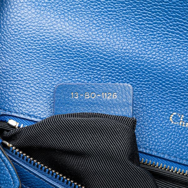 Pre-owned Dior Medium Grained Calfskin Diorama Flap Blue