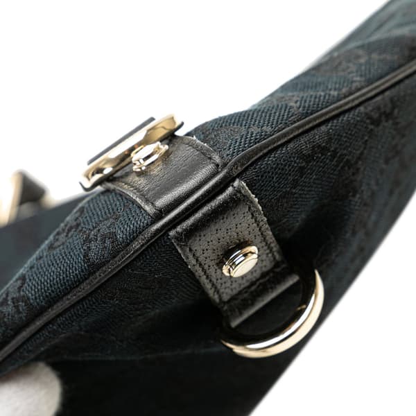 Pre-owned Gucci GG Canvas Abbey D Ring Crossbody Black