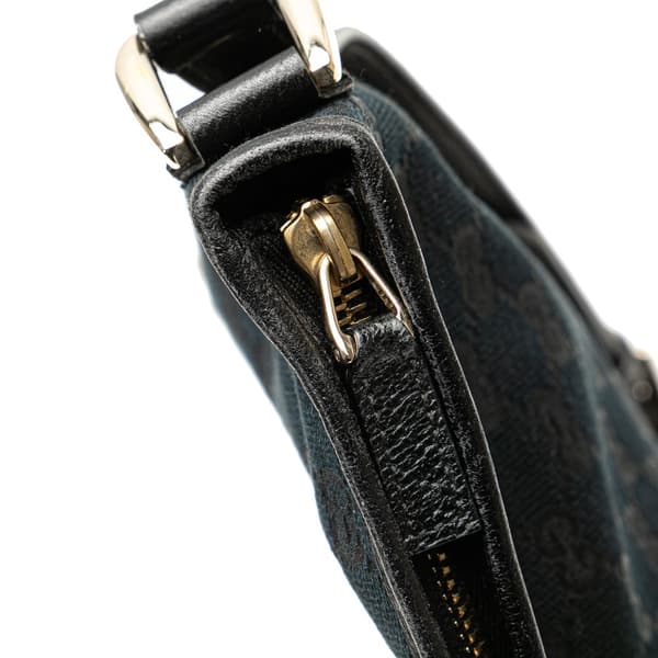 Pre-owned Gucci GG Canvas Abbey D Ring Crossbody Black