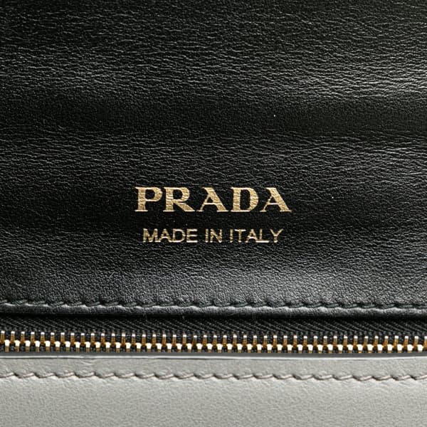Pre-owned Prada Tricolor City Calf Ribbon Bag Gray