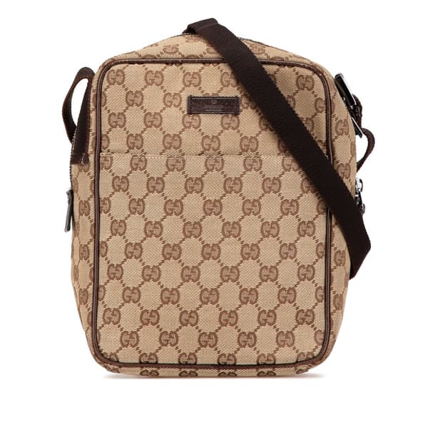 Pre-owned Gucci GG Canvas Crossbody Brown