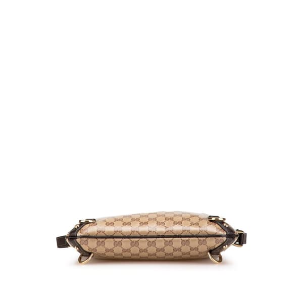Pre-owned Gucci GG Crystal Abbey D Ring Crossbody Brown