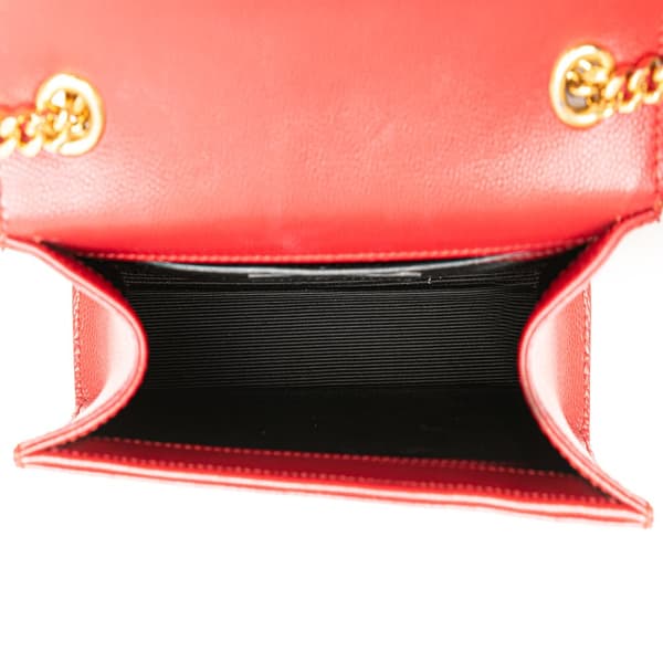Pre-owned Saint Laurent Small Grain de Poudre Kate Crossbody Red