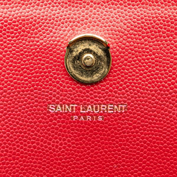 Pre-owned Saint Laurent Small Grain de Poudre Kate Crossbody Red