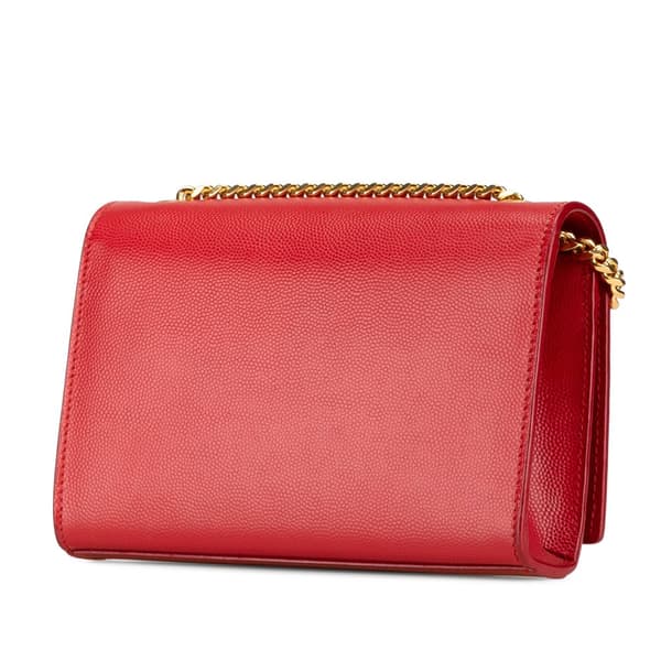 Pre-owned Saint Laurent Small Grain de Poudre Kate Crossbody Red