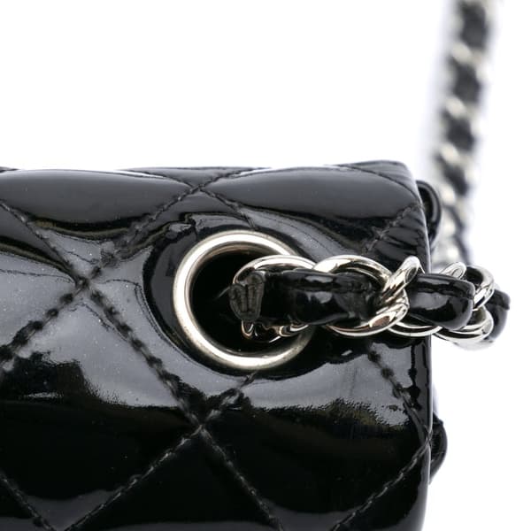 Pre-owned Chanel Mini Rectangular Classic Patent Single Flap Black