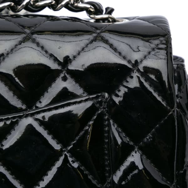 Pre-owned Chanel Mini Rectangular Classic Patent Single Flap Black