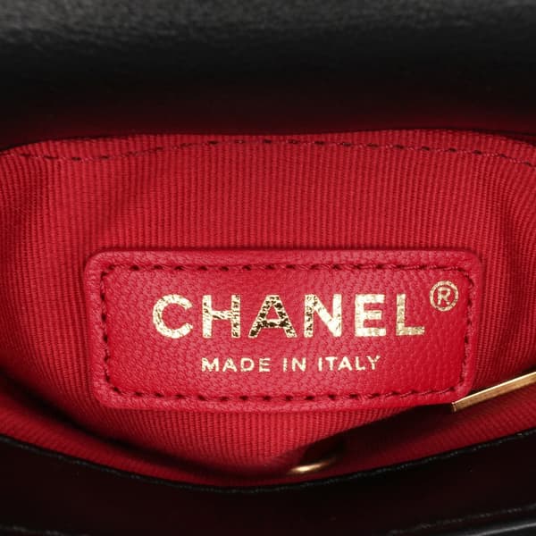 Pre-owned Chanel Mini Quilted Calfskin Framing Chain Flap Black