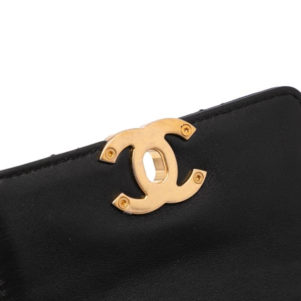 Pre-owned Chanel Mini Quilted Calfskin Framing Chain Flap Black