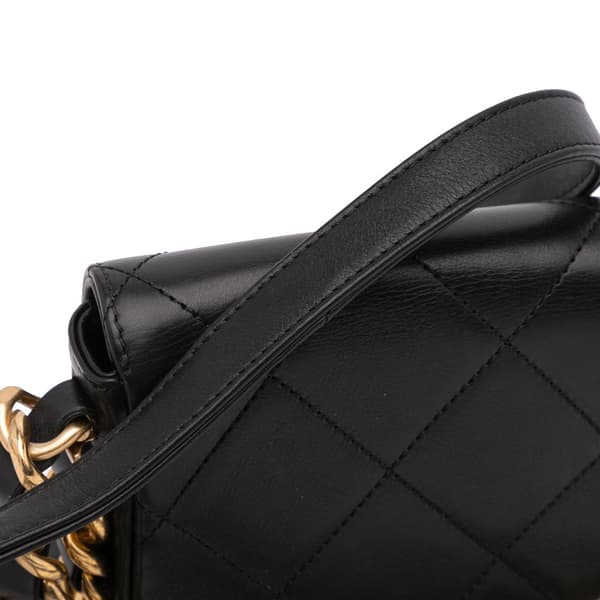 Pre-owned Chanel Mini Quilted Calfskin Framing Chain Flap Black