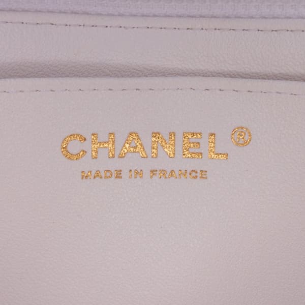 Pre-owned Chanel Mini Rectangular Classic Printed Calfskin Single Flap White