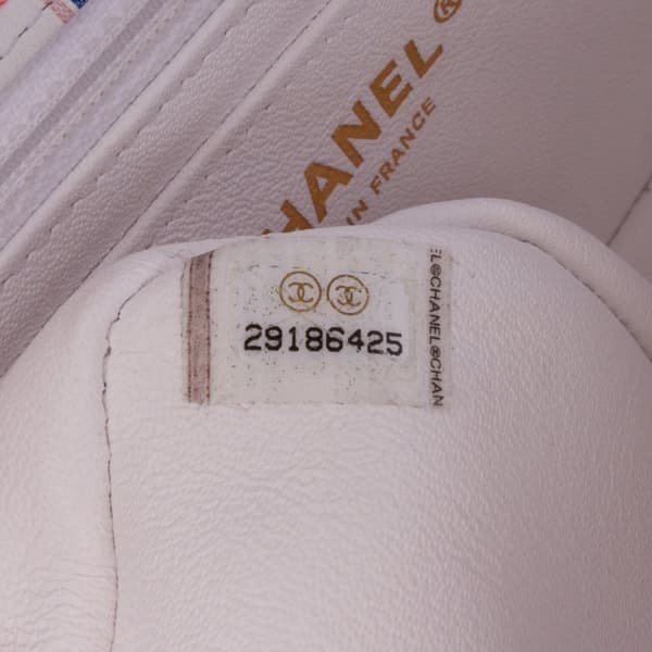 Pre-owned Chanel Mini Rectangular Classic Printed Calfskin Single Flap White