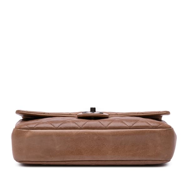 Pre-owned Chanel Medium Glazed Calfskin Duo Color Flap Brown