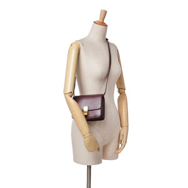 Pre-owned Celine Small Calfskin Classic Box Red