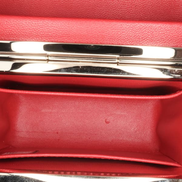 Pre-owned Chanel Small CC Lambskin Box Vanity with Chain Red