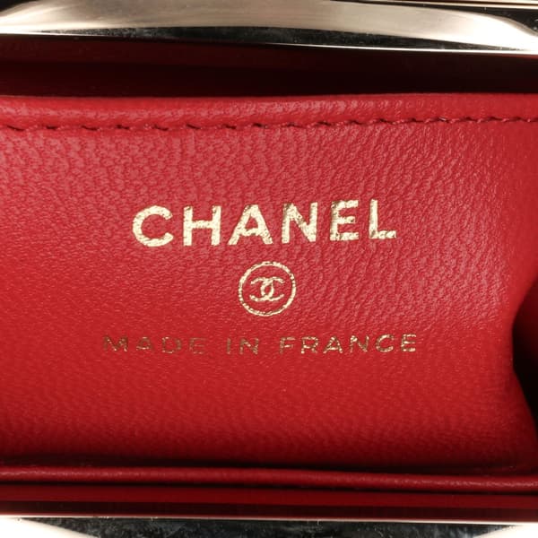 Pre-owned Chanel Small CC Lambskin Box Vanity with Chain Red