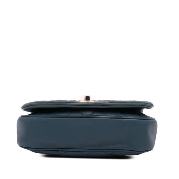 Pre-owned Chanel Small Quilted Caviar Casual Pocket Flap Blue