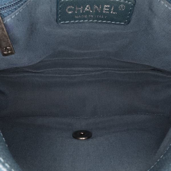 Pre-owned Chanel Small Quilted Caviar Casual Pocket Flap Blue