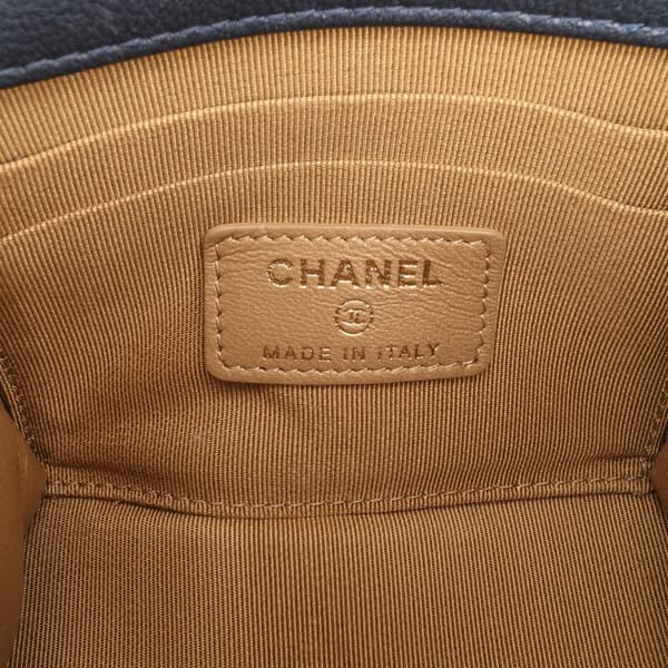 Pre-owned Chanel Mini Goatskin Chic Pearls Clutch On Chain Blue