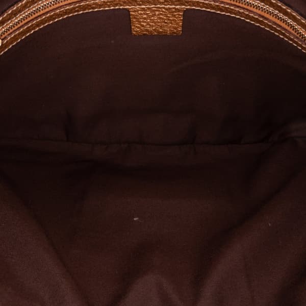 Pre-owned Gucci Metallic Leather Horsebit Crossbody Gold