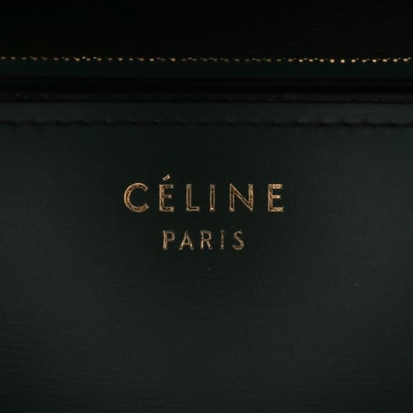 Pre-owned Celine Medium Calfskin Classic Box Green