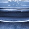 Miniatyrbild 7 av 10: Pre-owned Saint Laurent Medium Croc Embossed Monogram Sunset Bag Blue