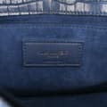 Miniatyrbild 8 av 10: Pre-owned Saint Laurent Medium Croc Embossed Monogram Sunset Bag Blue