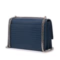 Miniatyrbild 2 av 10: Pre-owned Saint Laurent Medium Croc Embossed Monogram Sunset Bag Blue
