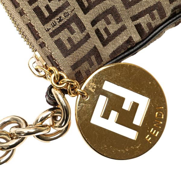 Pre-owned Fendi Zucchino Canvas Crossbody Brown
