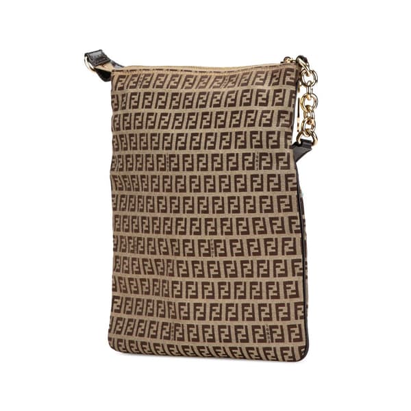 Pre-owned Fendi Zucchino Canvas Crossbody Brown