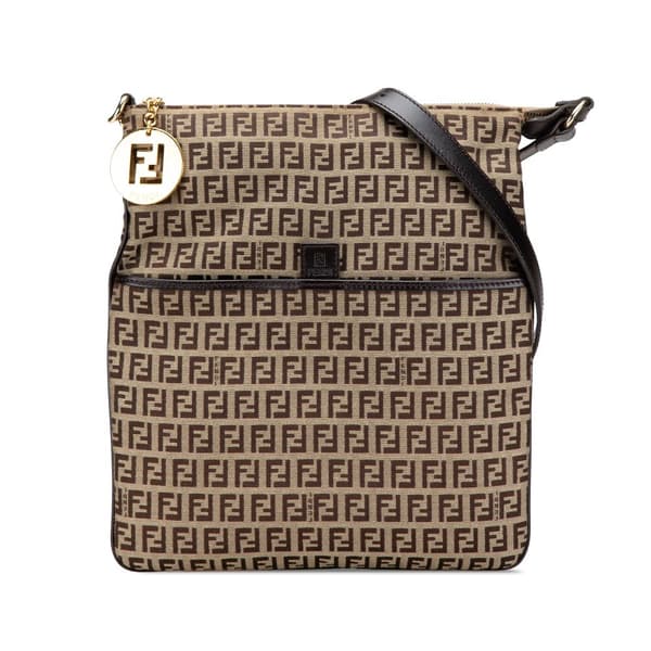 Pre-owned Fendi Zucchino Canvas Crossbody Brown