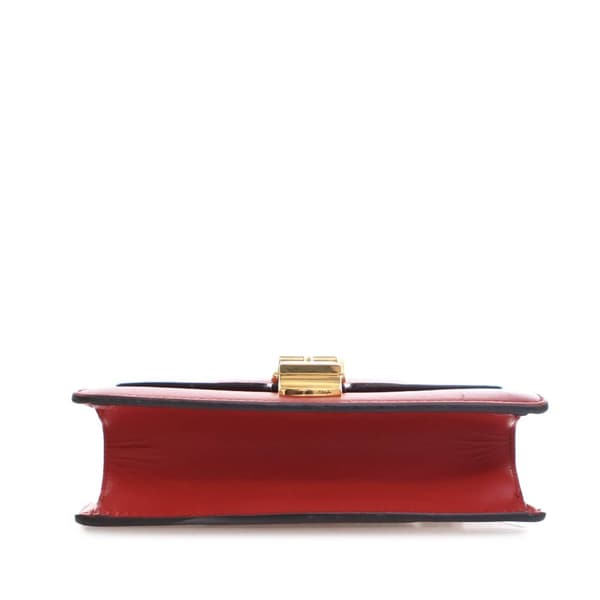 Pre-owned Gucci Mini Leather Sylvie Chain Crossbody Red