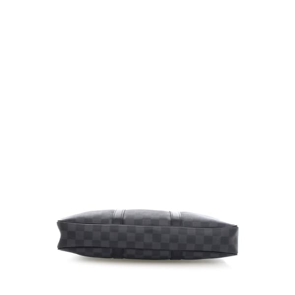 Pre-owned Louis Vuitton Damier Graphite Porte Documents Voyage  PM Black