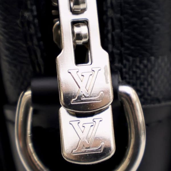 Pre-owned Louis Vuitton Damier Graphite Porte Documents Voyage  PM Black