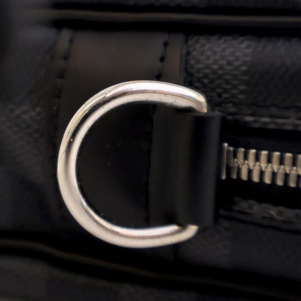 Pre-owned Louis Vuitton Damier Graphite Porte Documents Voyage  PM Black
