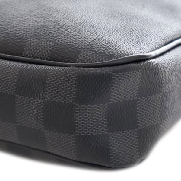 Pre-owned Louis Vuitton Damier Graphite Porte Documents Voyage  PM Black