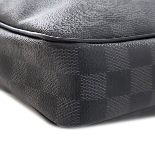 Pre-owned Louis Vuitton Damier Graphite Porte Documents Voyage  PM Black